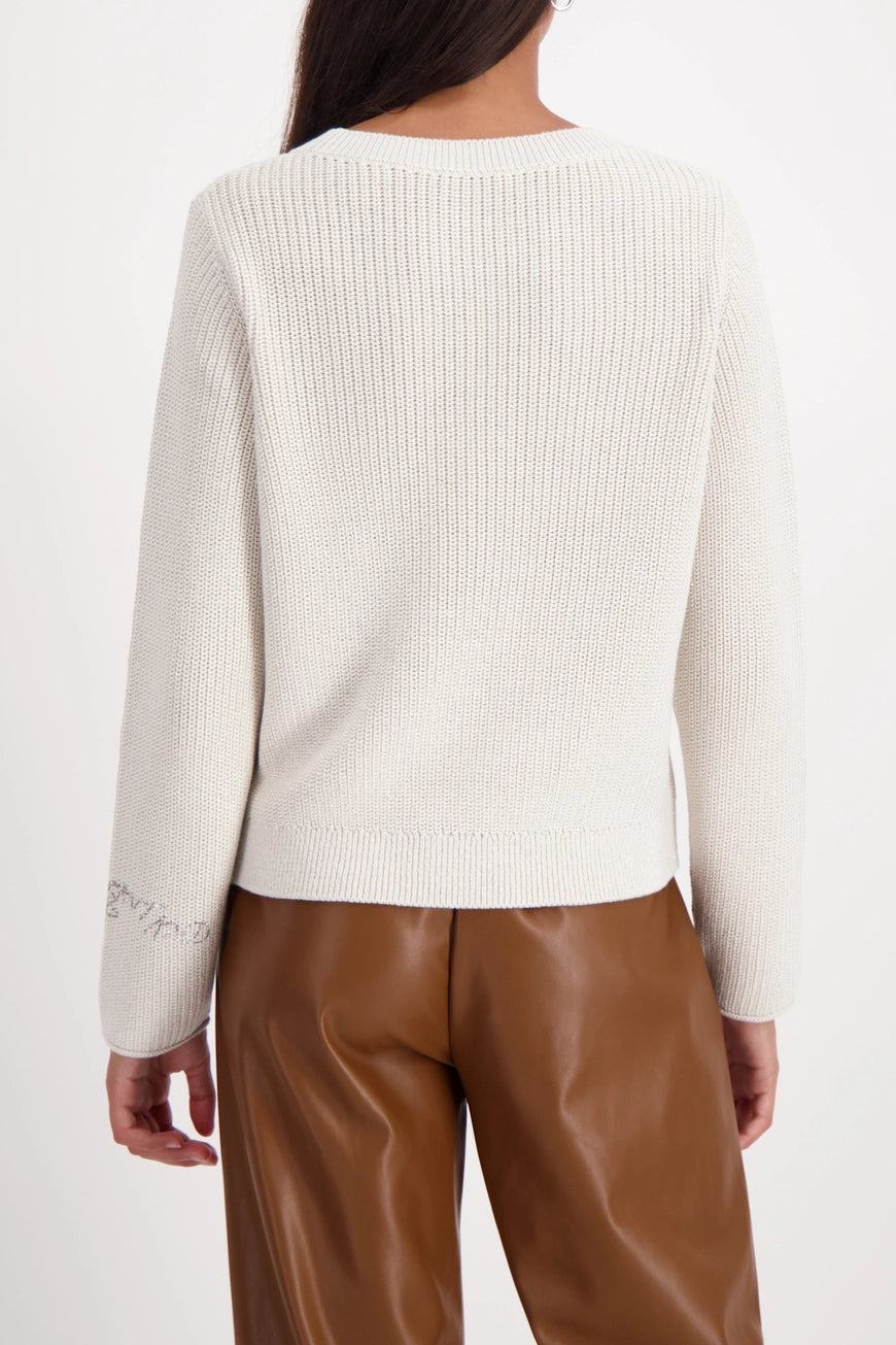 Плетен Пуловер с Надпис - Monari