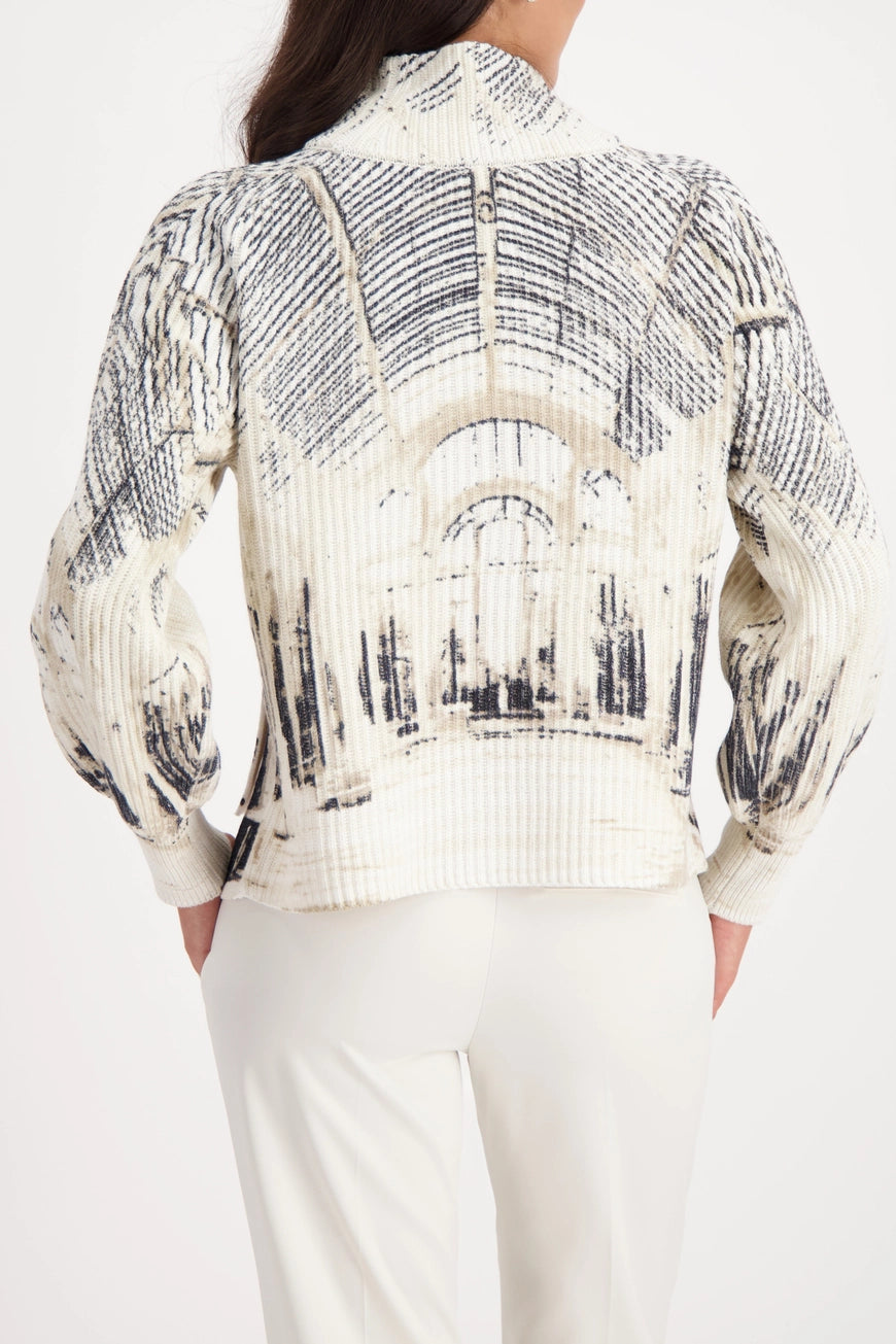 Плетен Пуловер С Галериен Принт - Monari