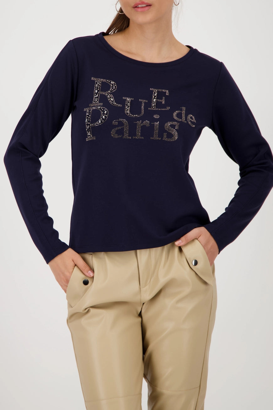 Блуза с Надпис от Кристали - Monari