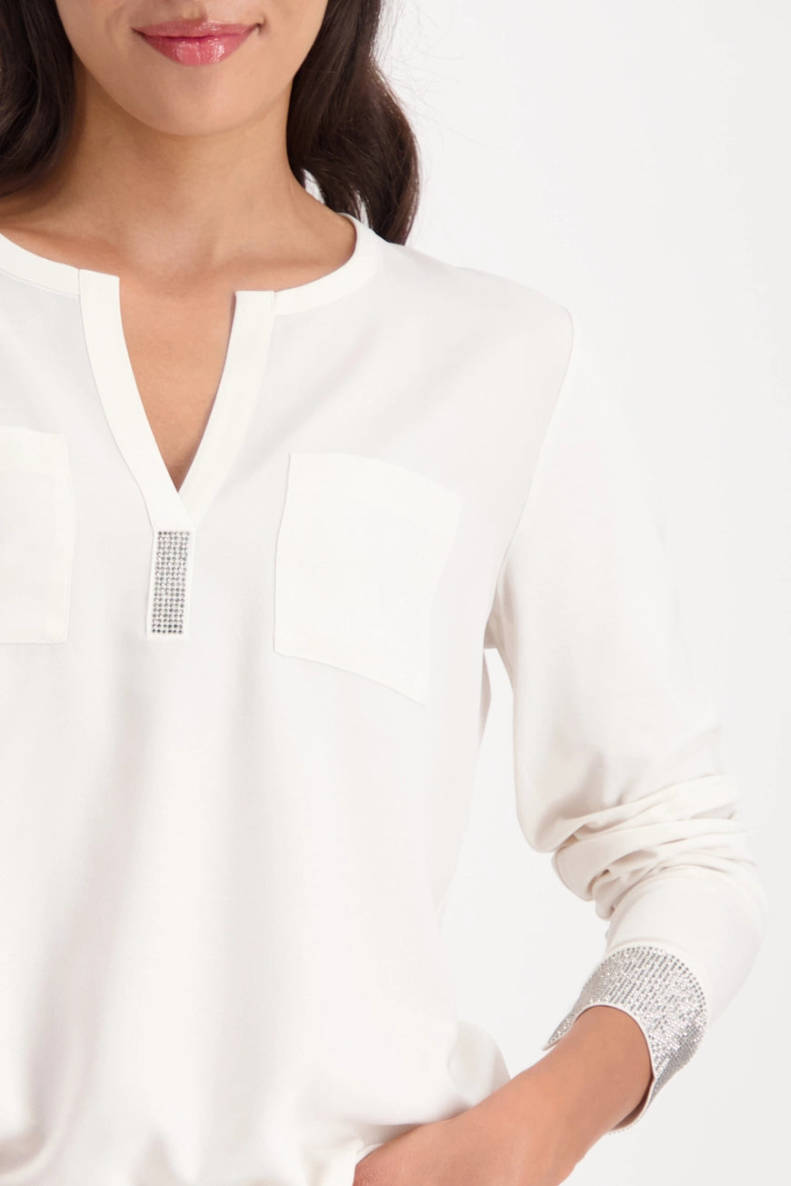 Блуза от Креп с Камъни - Monari