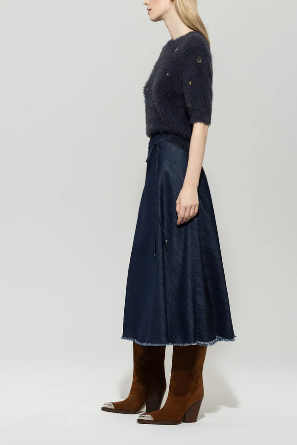 Пуловер с блестящи камъни и маниста - Luisa Cerano