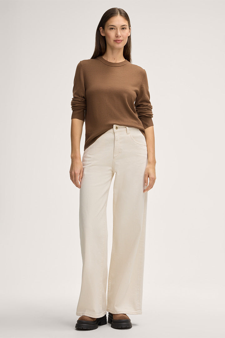 Фин плетен пуловер с обло деколте - Windsor