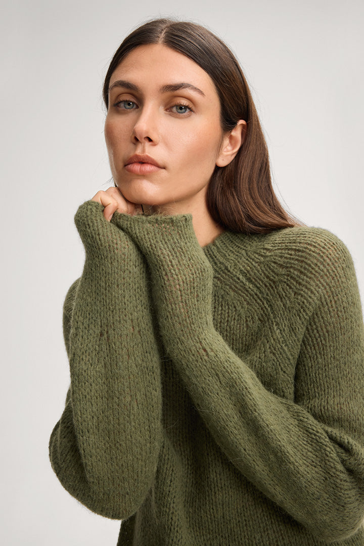 Плетен пуловер Kara в маслиненозелено - Joop