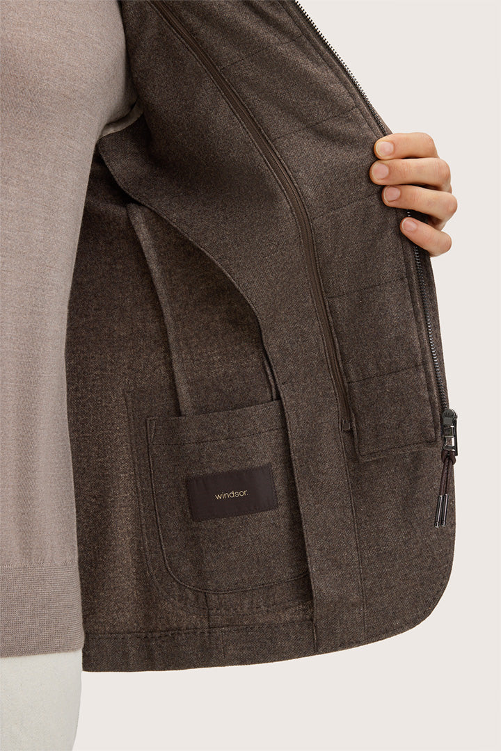 Сако Trient от Вълнена Смес с Кашмир в Кафяв Нюанс - Windsor