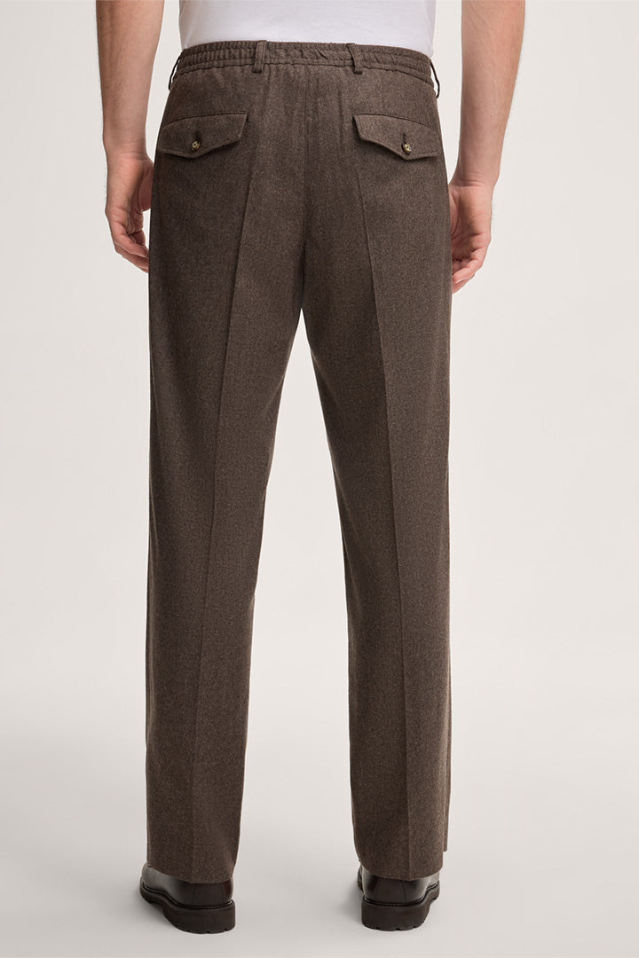 Кафяв панталон Franco от вълнена смес с кашмир и ръб отпред - Windsor