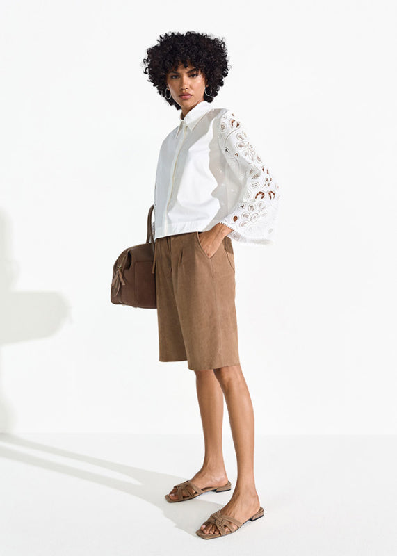 Поплин риза с бродирани ръкави - Riani